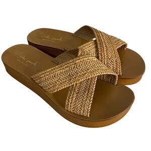 Mila Paoli Tan Woven Sandals